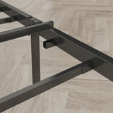 Full Size Bed Frame with Charging Station, Upholstered Headboard, Metal Platform, Suitable for Bedroom, Easy Assemble