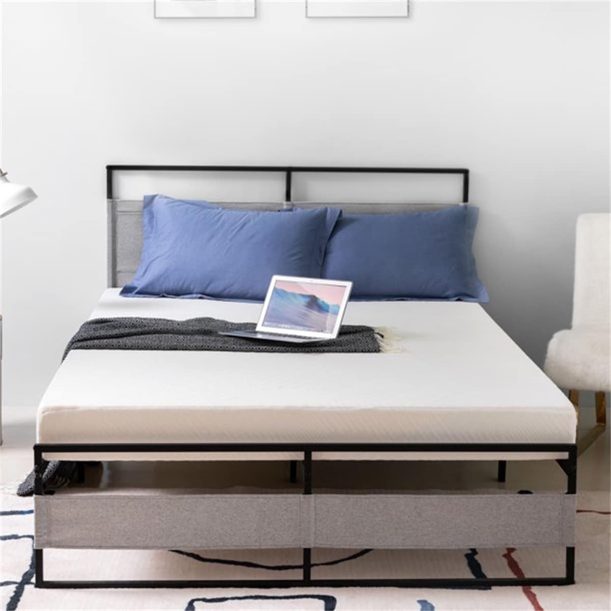 Twin Size Metal Platform Bed Frame with Headboard Footboard, Heavy Duty Steel Slat Support, Easy Assembly Mattress Foundation