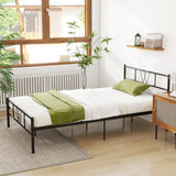 Twin Size Metal Platform Bed Frame with Headboard Footboard, Heavy Duty Steel Slat Support, Easy Assembly Mattress Foundation