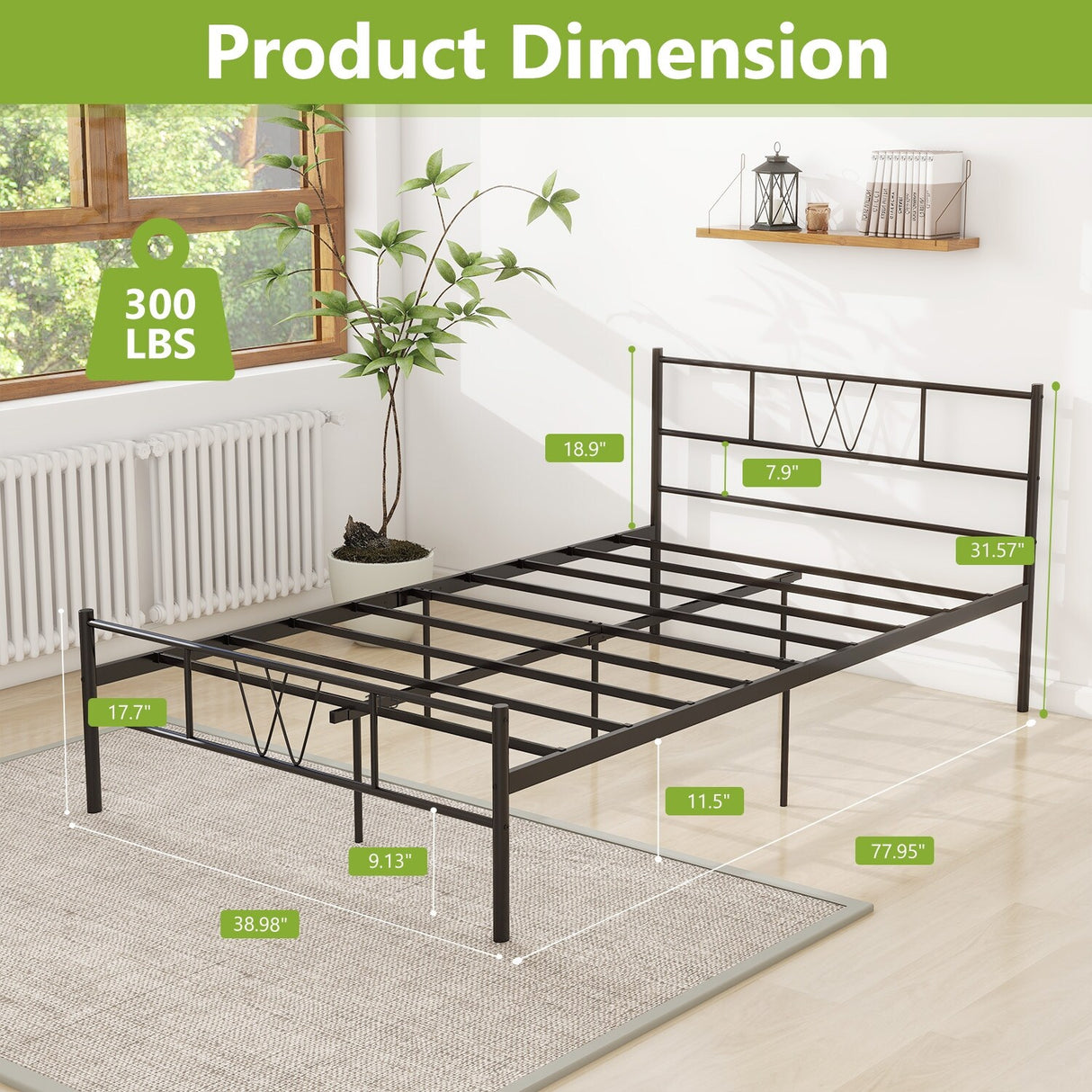 Twin Size Metal Platform Bed Frame with Headboard Footboard, Heavy Duty Steel Slat Support, Easy Assembly Mattress Foundation