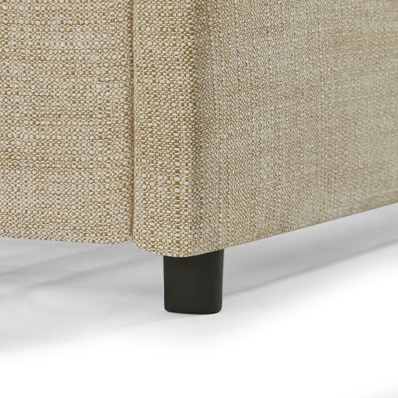 Full Size Classic steamed bread shaped backrest, metal frame, solid wood ribs, with four storage drawers