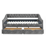 Full Size Daybed with Drawers Upholstered Tufted Sofa Bed