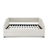 Full Size Daybed with Trundle Upholstered Tufted Sofa Bed