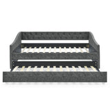 Full Size Daybed with Twin Size Trundle Upholstered Tufted Sofa Bed for Living Room, Bed Room(80.5"X55.5"X27.5")