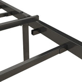 Full Size Heavy-Duty Platform Bed with Charging Station, Upholstered Headboard & Metal Slats