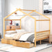 Full Size House Platform Bed with Two Drawers