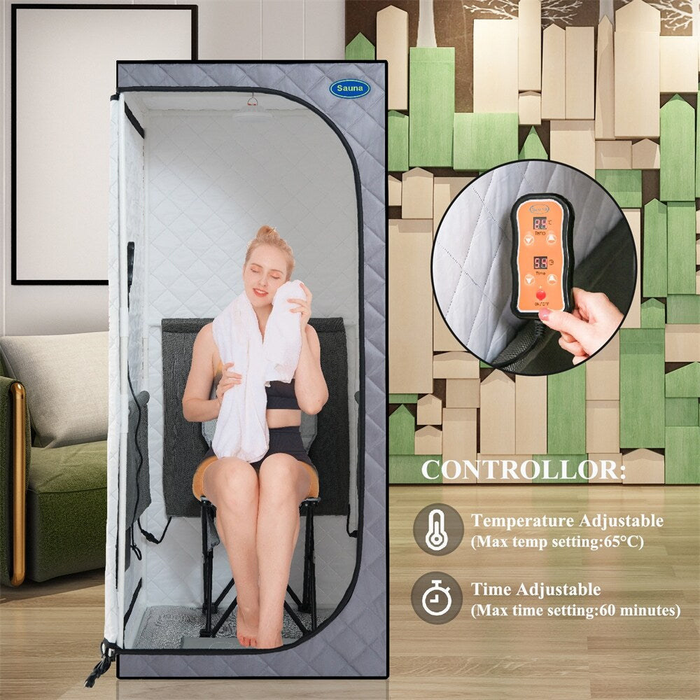 Full Size Infrared Sauna Tent w/ Infrared Panels and Heating Foot Pad - N/A