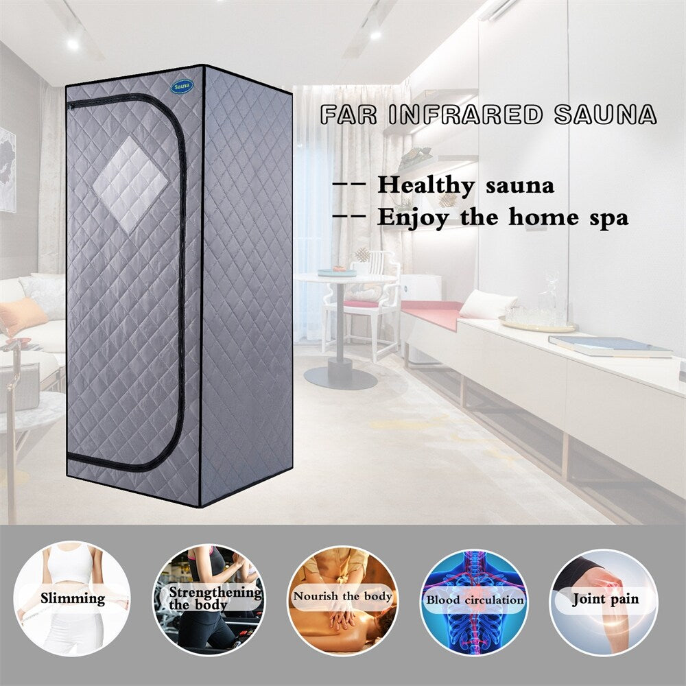 Full Size Infrared Sauna Tent w/ Infrared Panels and Heating Foot Pad - N/A