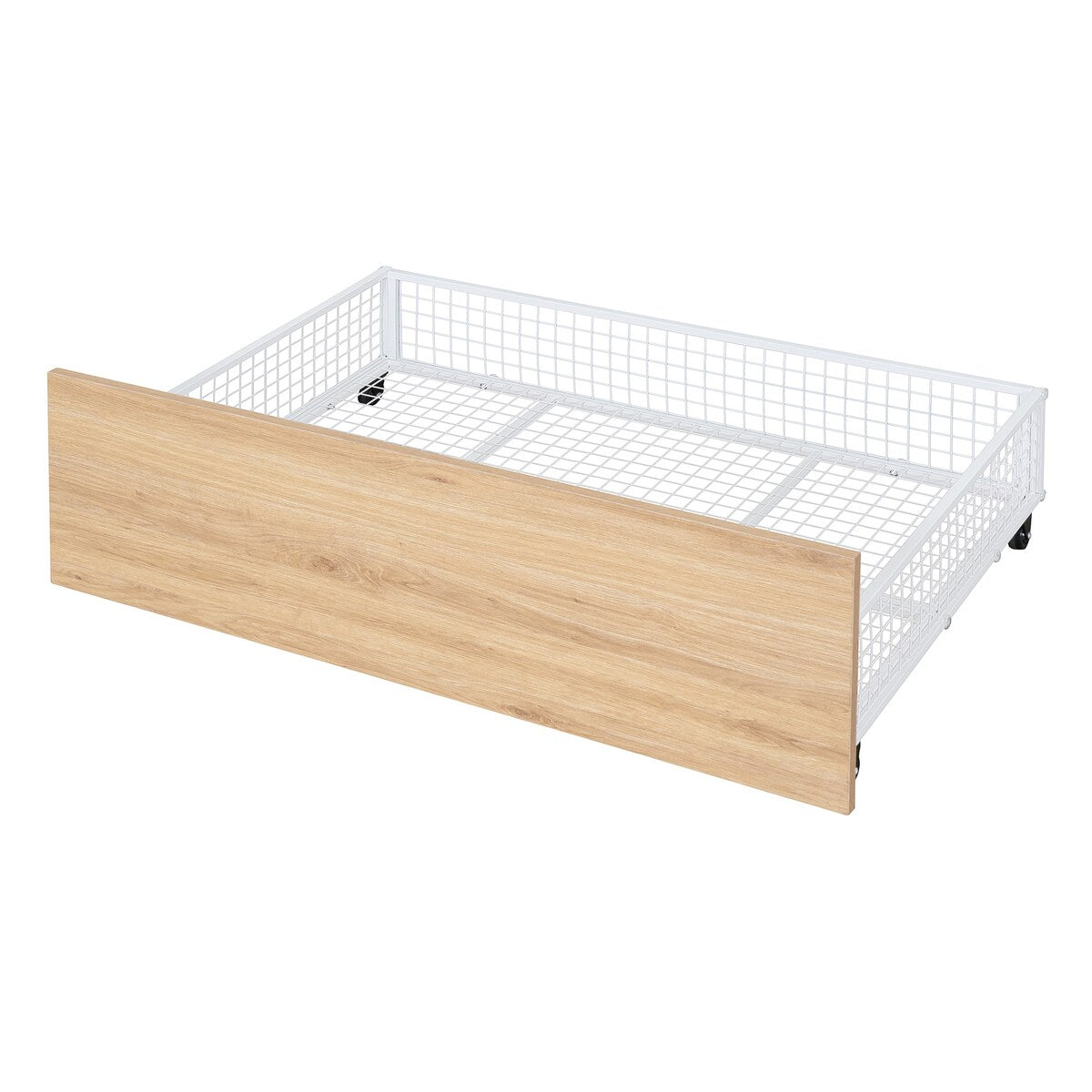 Full Size Metal House Bed with Two Drawers