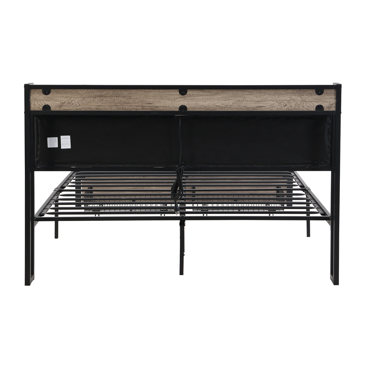 Full Size Metal Platform Bed with Storage