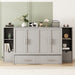 Full Size Murphy Bed with Shelves, Drawers and USB Ports