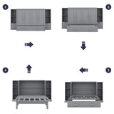 Full Size Murphy Bed with Shelves, Drawers and USB Ports