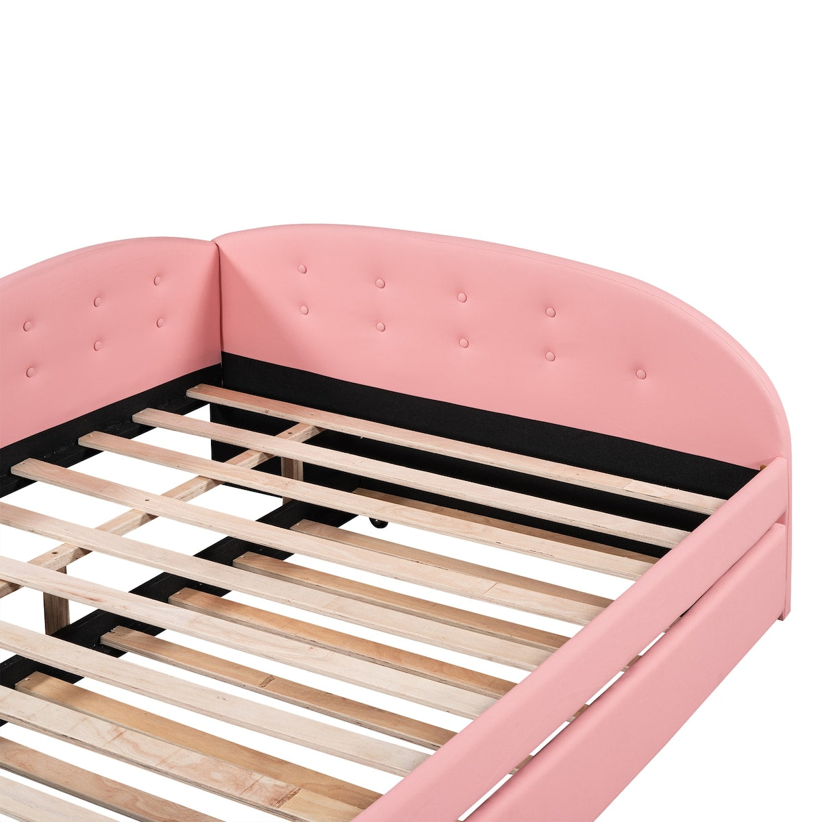 Full Size PU Leather Upholstered Tufted Daybed with Trundle