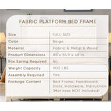 Full Size Platform Bed Frame with Storage and USB Charging Stations