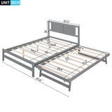 Full Size Platform Bed with Adjustable Trundle