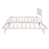 Full Size Platform Bed with Adjustable Trundle