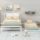 Full Size Platform Bed with Adjustable Trundle