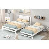 Full Size Platform Bed with Adjustable Trundle