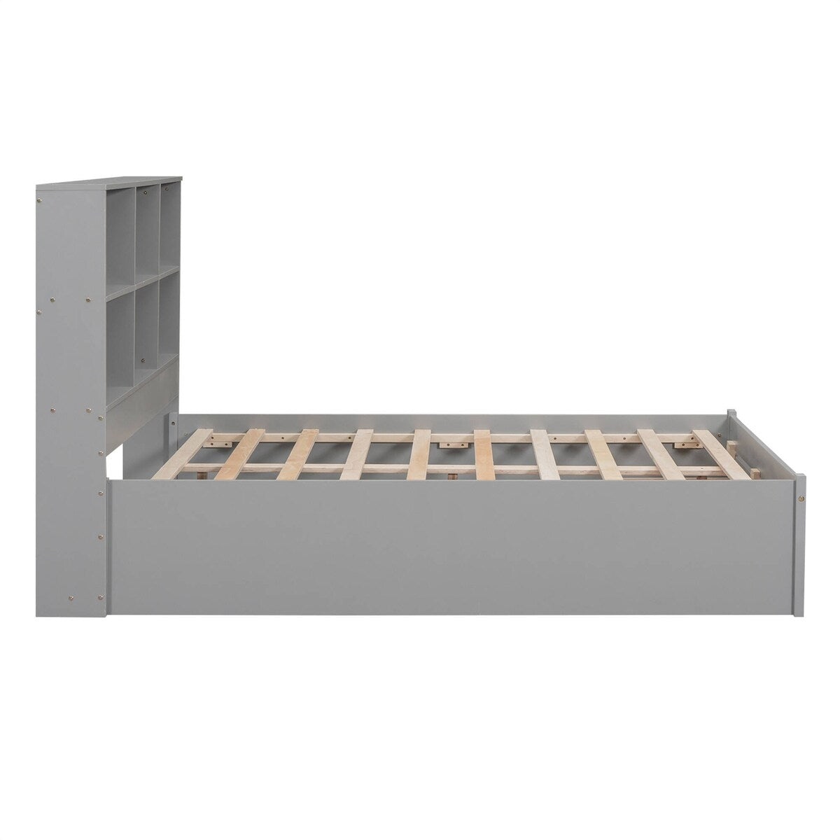 Full Size Platform Bed with Storage Headboard Charging Station and 2 Drawers