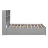 Full Size Platform Bed with Storage Headboard Charging Station and 2 Drawers