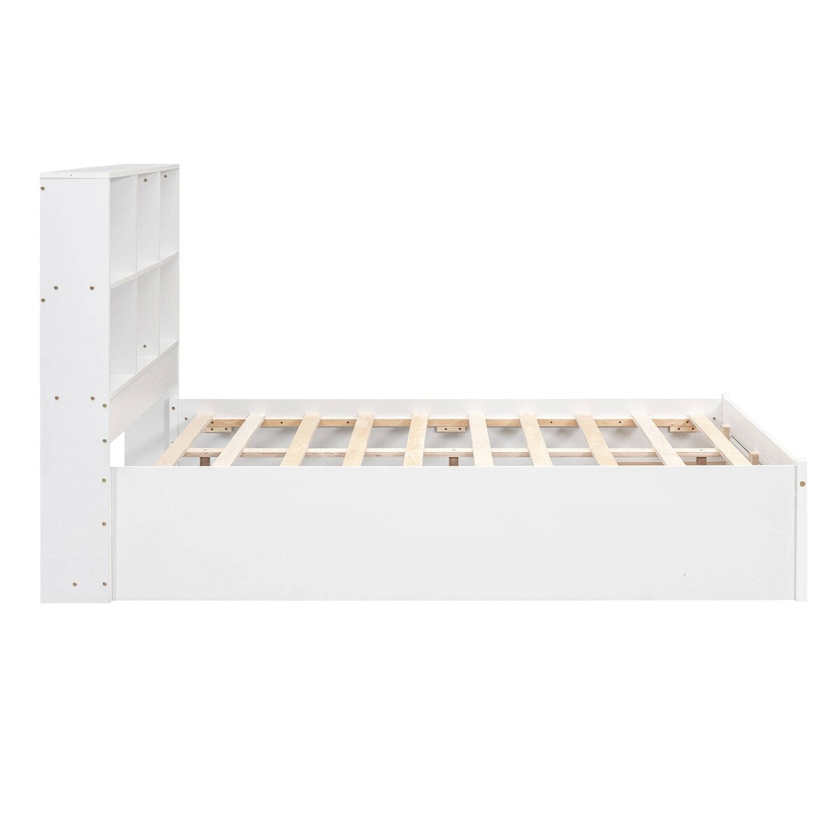 Full Size Platform Bed with Storage Headboard Charging Station and 2 Drawers