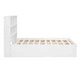 Full Size Platform Bed with Storage Headboard Charging Station and 2 Drawers