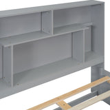 Full Size Platform Bed with Storage Headboard and 2 Drawers