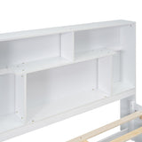Full Size Platform Bed with Storage Headboard and 2 Drawers