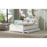Full Size Platform Bed with Storage Headboard