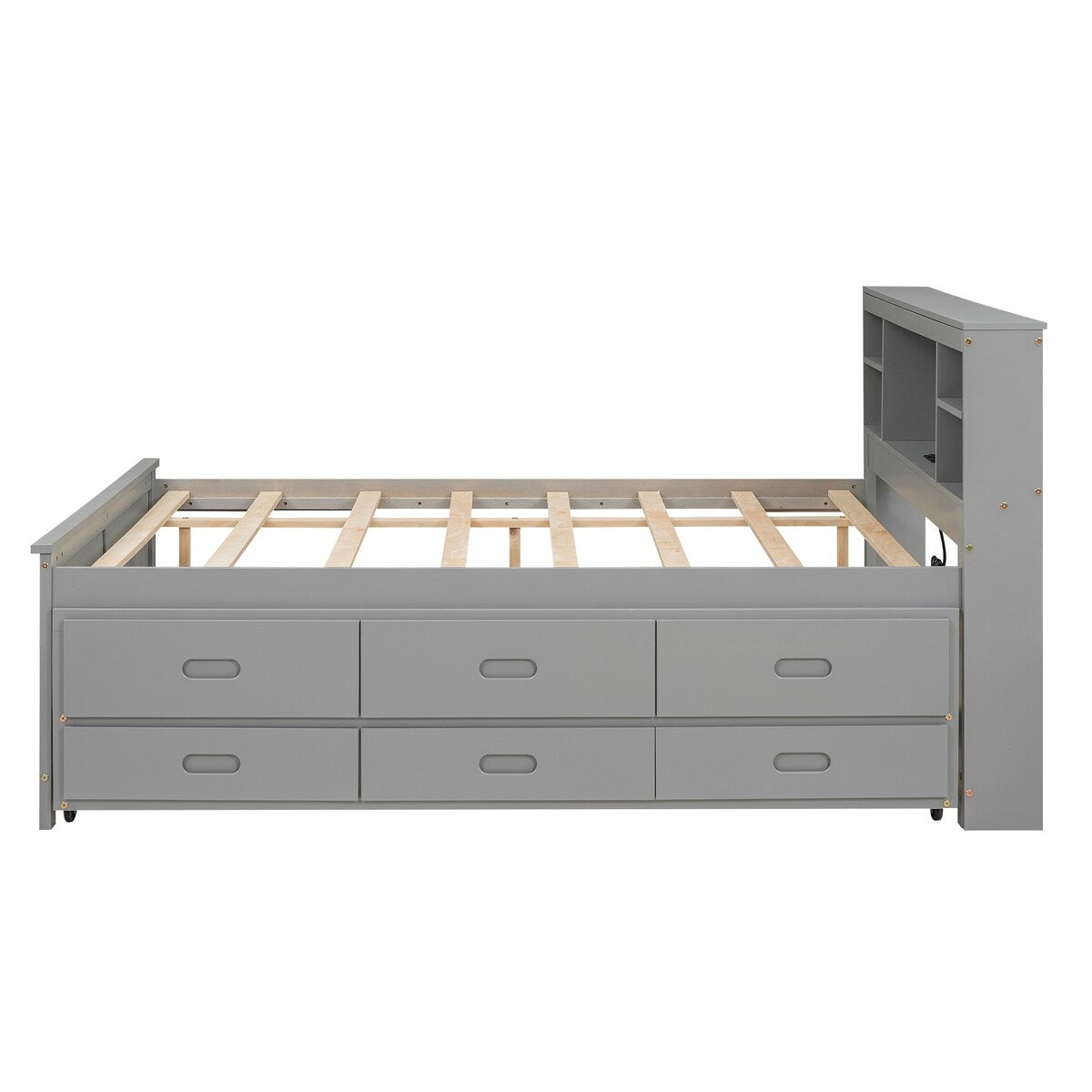 Full Size Platform Bed with Storage Headboard