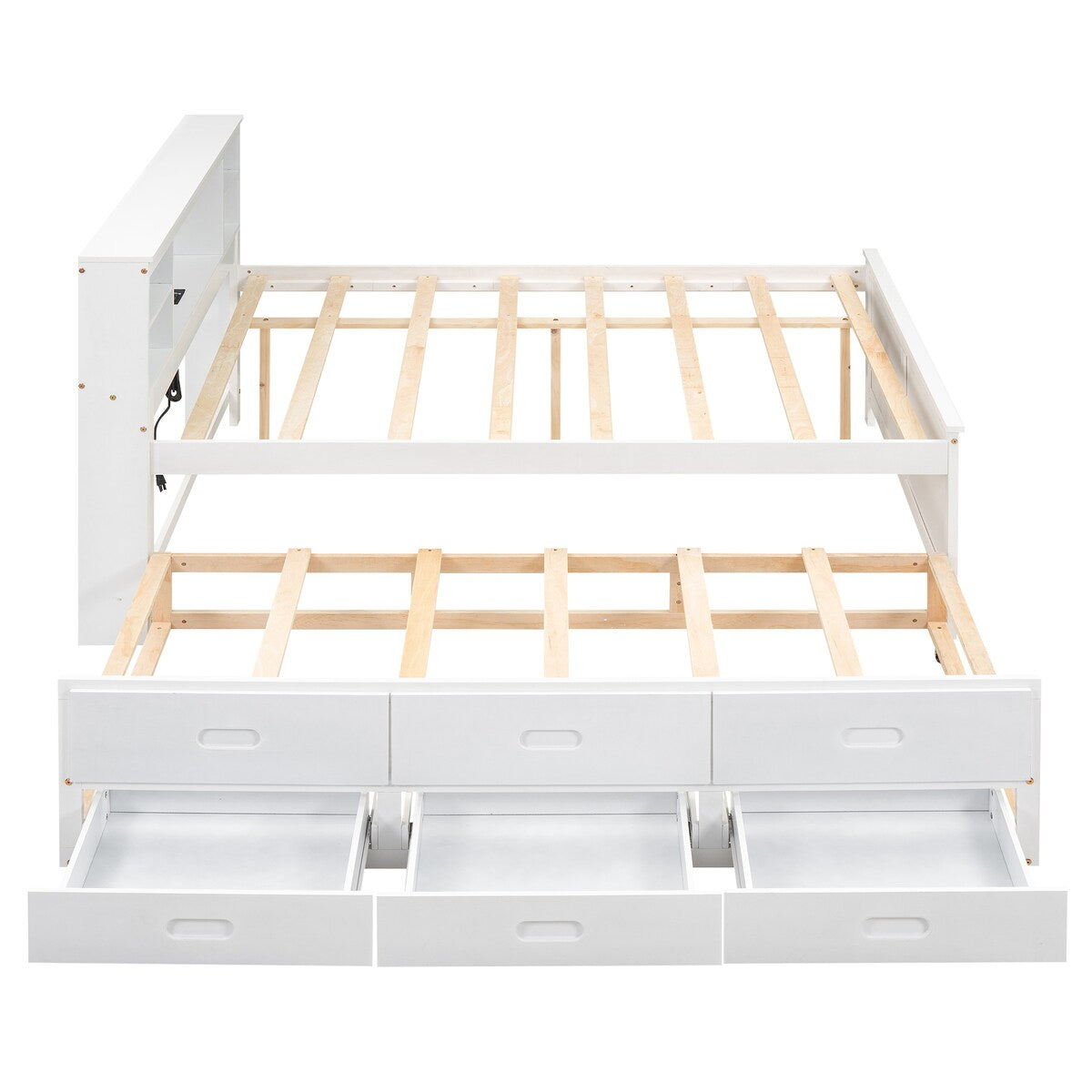 Full Size Platform Bed with Storage Headboard