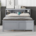 Full Size Platform Bed with Storage Headboard