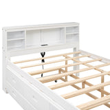 Full Size Platform Bed with Storage Headboard