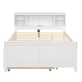 Full Size Platform Bed with Storage Headboard