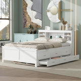 Full Size Platform Bed with Storage Headboard