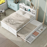 Full Size Platform Bed with Storage Headboard