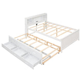 Full Size Platform Bed with Storage Headboard