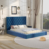 Full Size Platform Bed with Storage Space on both Sides and Footboard
