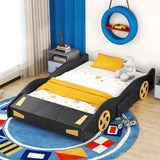 Full Size Race Car-Shaped Platform Bed with Storage