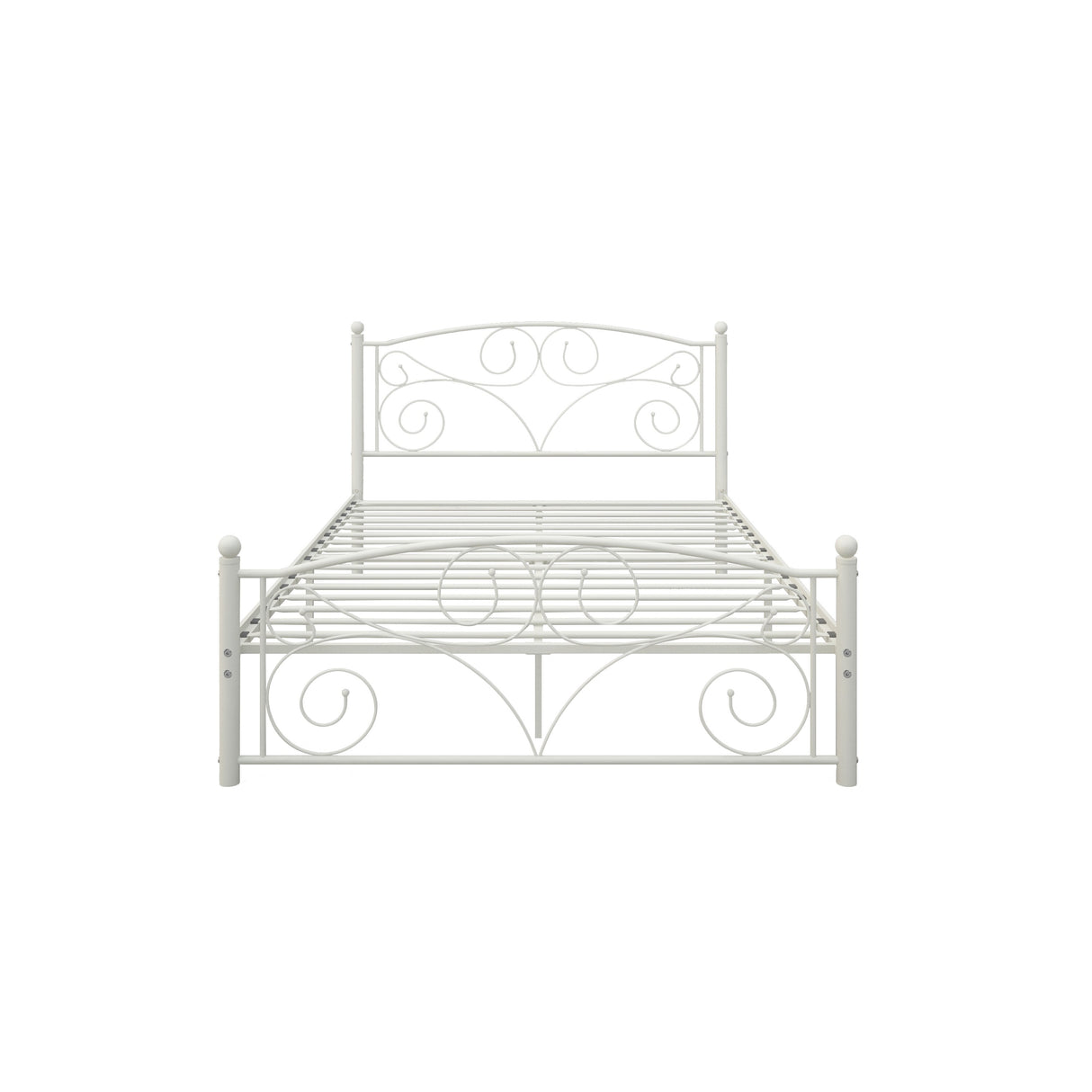 Vintage Scroll Design Metal Platform Bed
