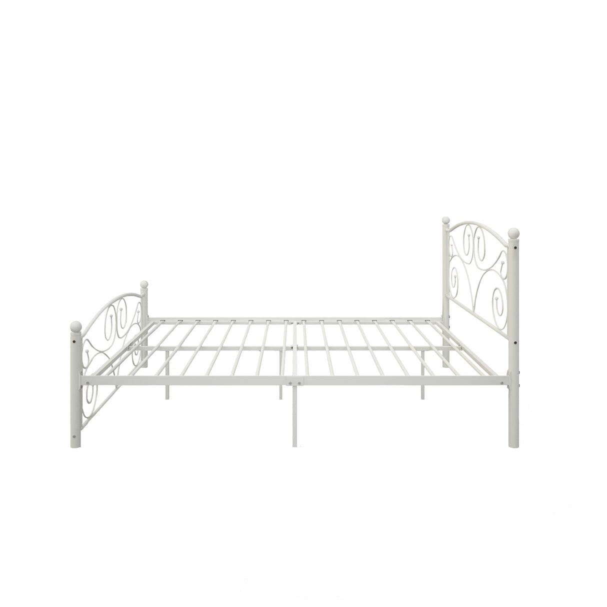 Vintage Scroll Design Metal Platform Bed