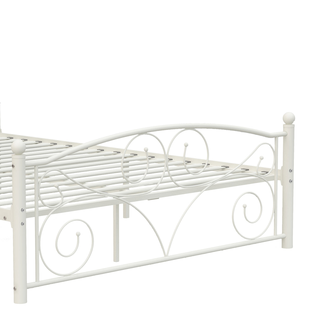 Vintage Scroll Design Metal Platform Bed