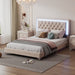 Full Size Upholstered Bed Frame with LED Lights
