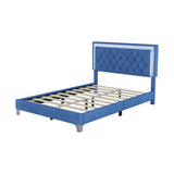 Full Size Upholstered Bed Frame with LED Lights