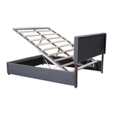 Full Size Upholstered Bed with Hydraulic Storage System and LED Light