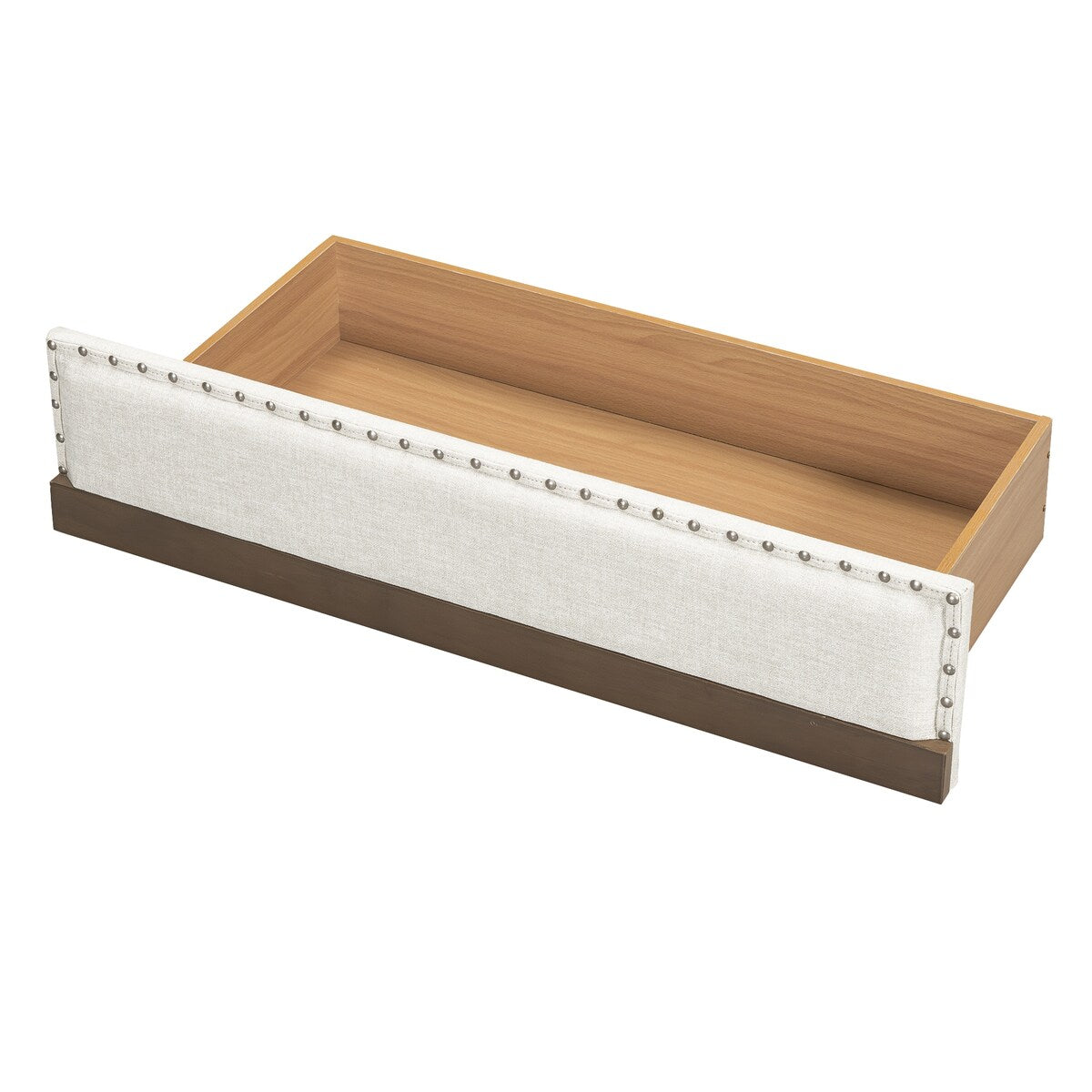 Full Size Upholstered Daybed with 2 Drawers and Nailhead Decoration