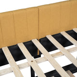 Full Size Upholstered Daybed with Trundle Sofa Bed Frame No Box Spring Needed