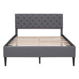Full Size Upholstered Linen Platform Bed