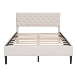 Full Size Upholstered Linen Platform Bed