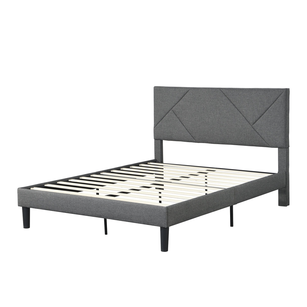 Full Size Upholstered Platform Bed Frame With Headboard